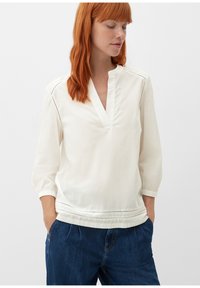 s.Oliver LONGSLEEVE MIT SPITZEN-DETAILS - Blouse - ecru