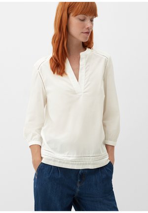 LONGSLEEVE MIT SPITZEN-DETAILS - Blouse - ecru