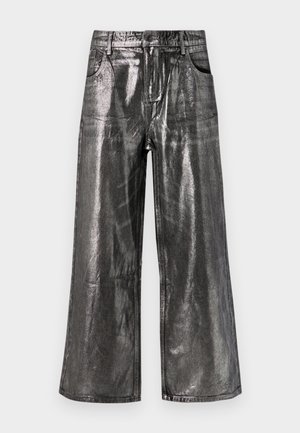 GLIMMER LOW - Wide Leg - metallic grey