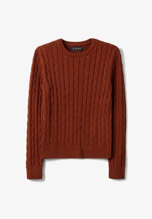 PIOMBO, CABLE-KNIT CREW-NECK JUMPER - Jersey de punto - brick red
