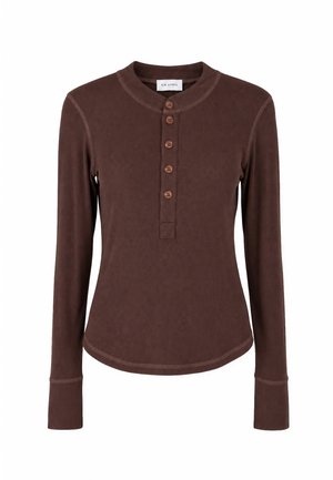 OH APRIL, MARIS SLIM FIT LONGSLEEVE - Μπλούζα με μακριά μανίκια - dark brown