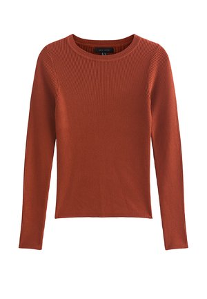 New Look, RUST RIBBED LIGHTWEIGHT CREW NECK JUMPER - Jersey de punto - rust