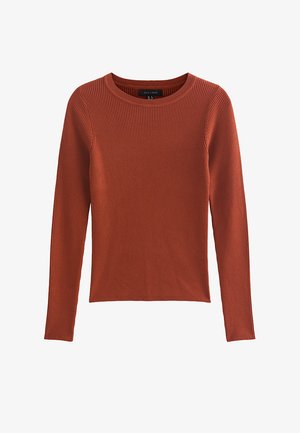 New Look, RUST RIBBED LIGHTWEIGHT CREW NECK JUMPER - Pullover - rust