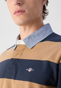 GANT STRIPE HEAVY RUGGER - T-shirt à manches longues - warm khaki