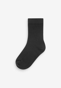 Sosete negre până la gleznă, fabricate dintr-un material tricotat neted și ribat. Au vârf întărit și un manșon fără cusături pentru confort.