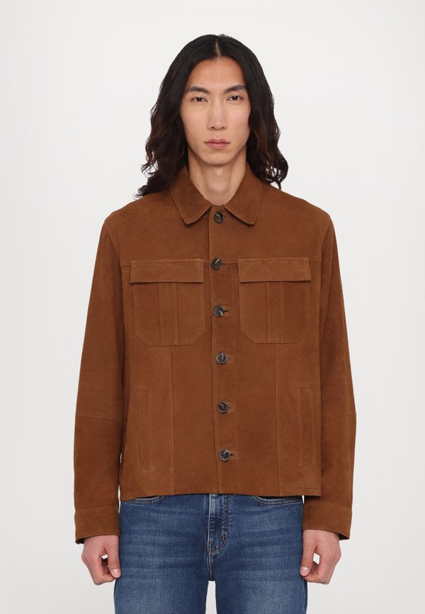 KUBA - Leather jacket - cognac