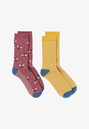 FatFace, 2 PAIRS OF BEE WELLY SOCKS - Socken - burgundy