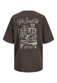 JJXX JXMILLOW LOOSE TEE - Apdrukāts T-krekls - chocolate brown