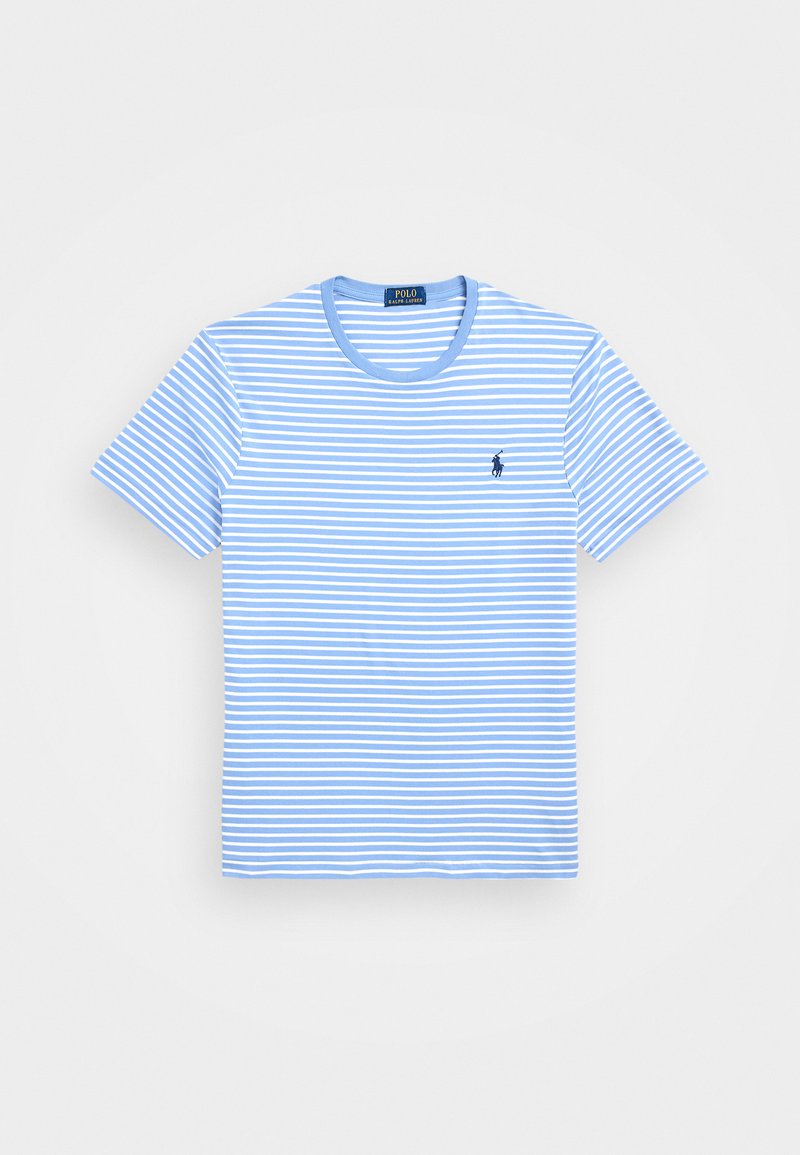 Polo Ralph Lauren CUSTOM SLIM STRIPED SOFT COTTON T-SHIRT - Print T-shirt - sky blue/white