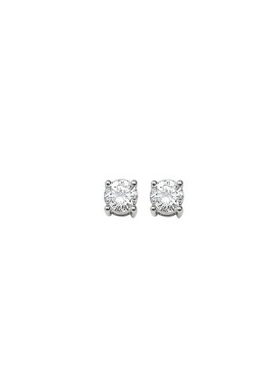WEISSER STEIN - Earrings - silver-coloured/white