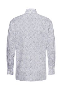 Lange mouwen shirt van lichtblauwe stof met een bloemenprint. Passend ontwerp met een gewone kraag en knoopmanchetten.