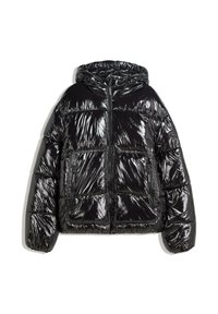 SHINY PUFFER WITH HOOD - Zimska jakna - black