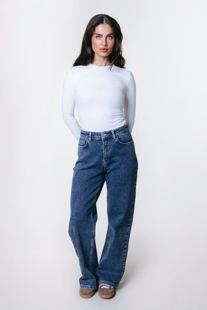 GAIAS - Wide Leg - mid blue denim