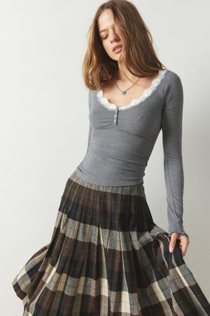 BDG Urban Outfitters DIANA - Top s dlouhým rukávem - grey