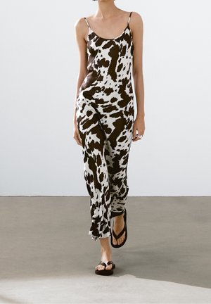 A-snit nederdel - mottled dark brown