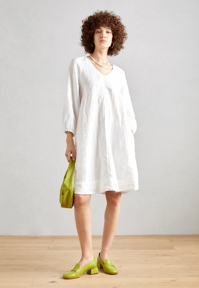 knee length dresses for ladies The Polo Club Women's Linen Dress White  USPA Shop