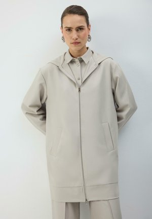 ZIP-UP HOODED - Halflange jas - stone