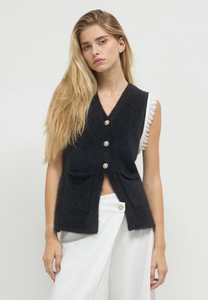 CON PASSAMANERIA PERLE  - Waistcoat - nero