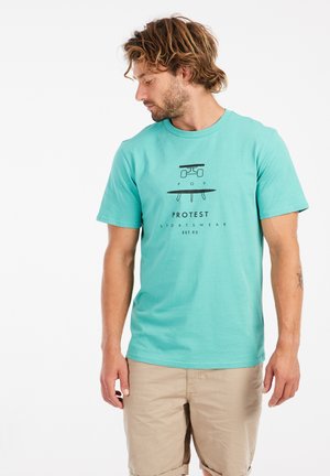 TANDROS - Print T-shirt - wave green