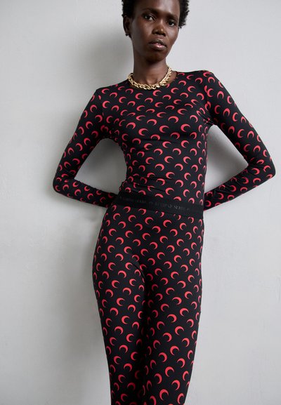 MARINE SERRE MOON  - Legging (type pantalon) - black/red