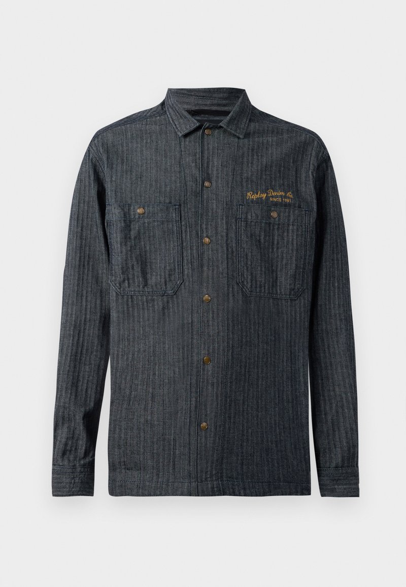 Replay Overhemd donkerblauw denim