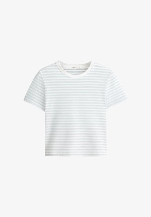 OYSHO, T-shirt print - metallic blue