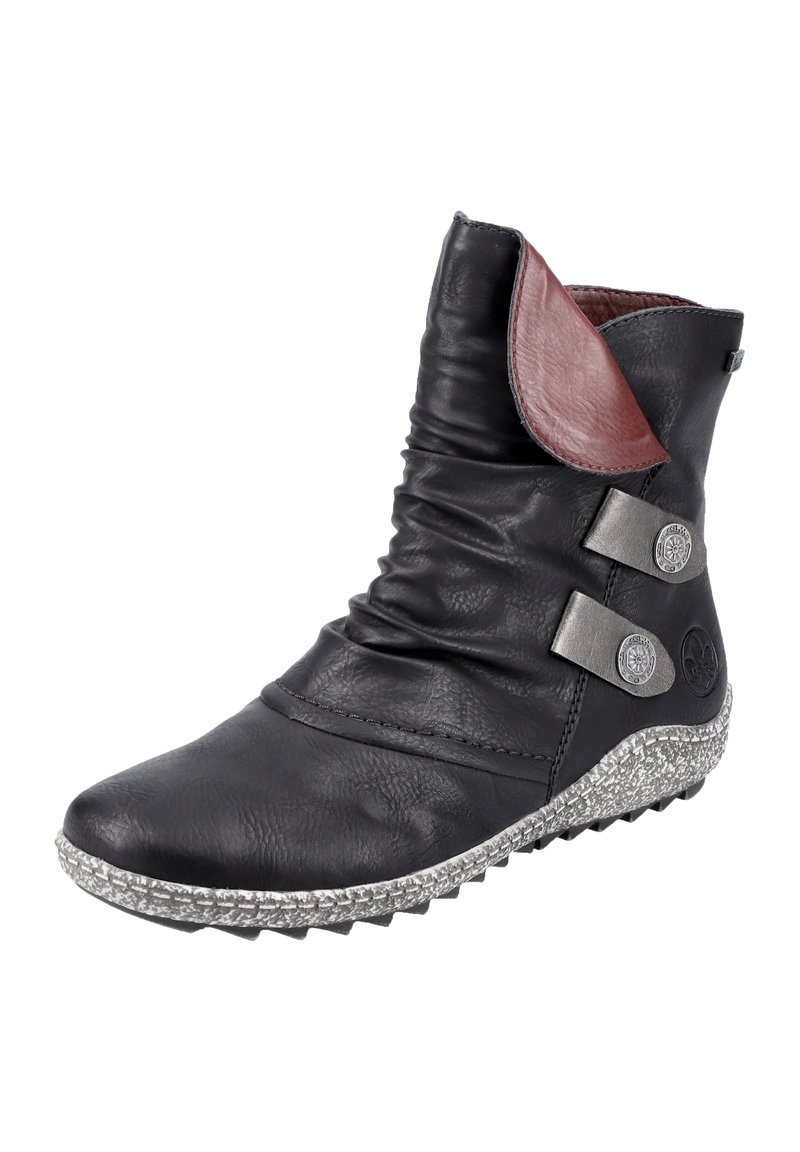 Damen Sneaker | Rieker Cowboy-/Bikerstiefelette black-old silver-wine/schwarz - NT23404 Damen Sneaker | Rieker Cowboy-/Bikerstiefelette black-old silver-wine/schwarz - NT23404