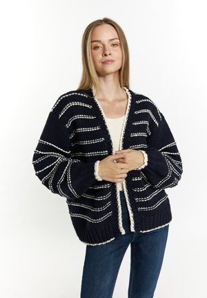 DreiMaster EISSEGLER - Strickjacke - marine wollweiss