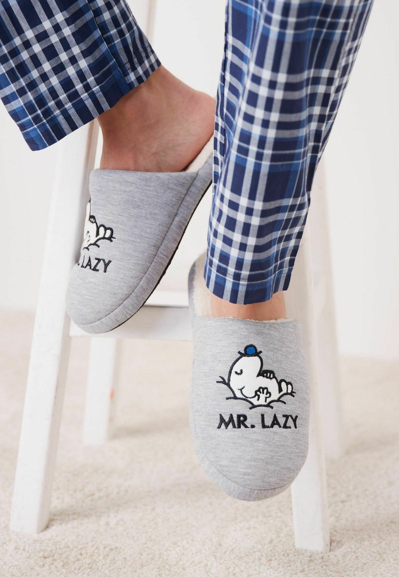 Next MR MEN NOVELTY MULE SLIPPERS Pantoffels light grey mr lazy