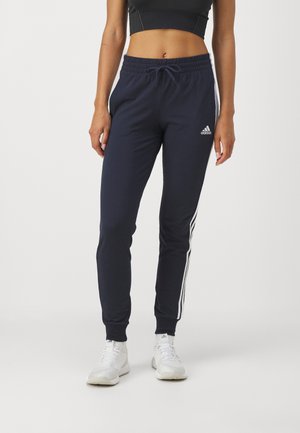 ESSENTIALS SINGLE 3 STRIPES PANT - Tréningruha alsók - legend ink/white