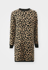 ONLJADE DRESS - Strikket kjole - black/toasted coconut