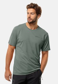 Jack Wolfskin DELGAMI S/S  - Sport T-Shirt - hedge green