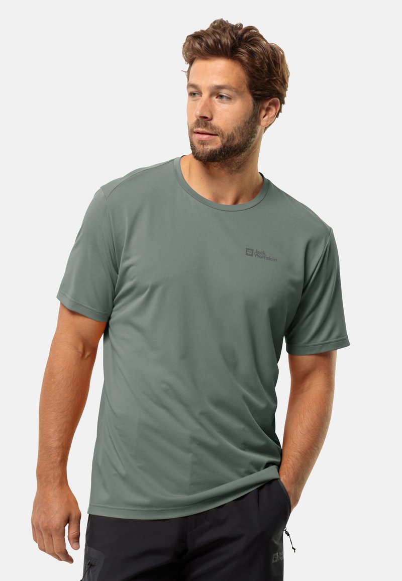 Jack Wolfskin DELGAMI S/S - Sport T-Shirt - hedge green