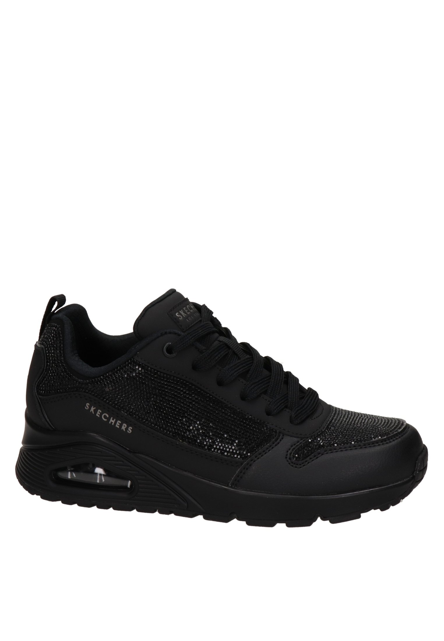 skechers mens uno trainers black