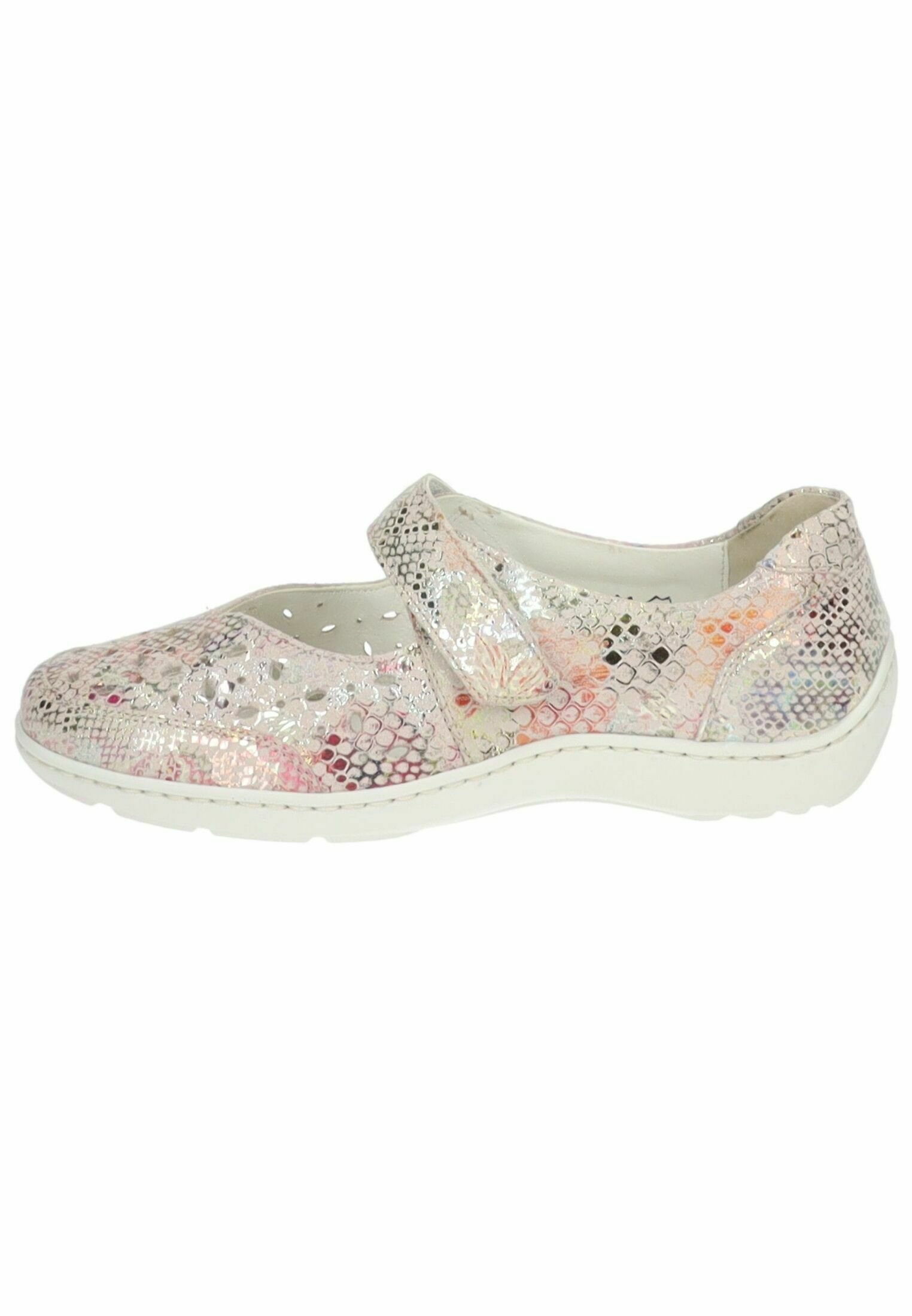Waldläufer 719003-600 Scarpe Donna Trixi - Sneaker Moda In Vera Pelle Rosa/Nero/Arancione