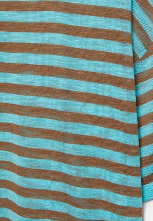 PULL&BEAR, STRIPED LIGHTWEIGHT - JUMPER - T-shirt imprimé - turquoise