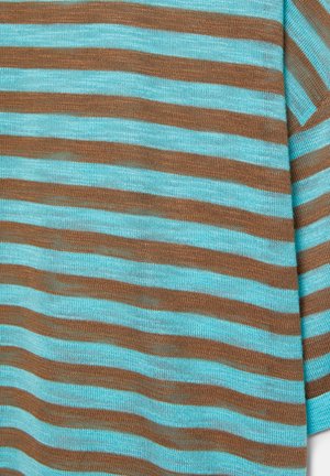 PULL&BEAR, STRIPED LIGHTWEIGHT - JUMPER - T-Shirt print - turquoise