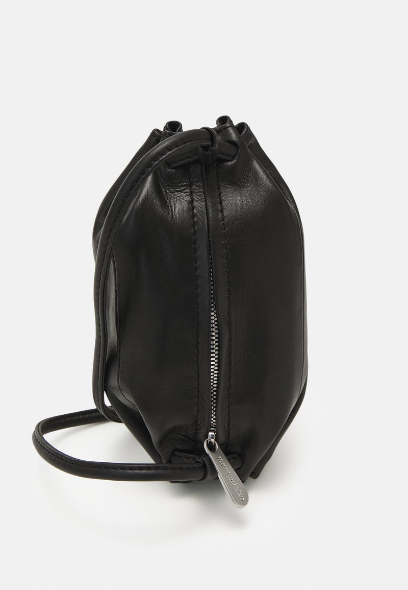 Mini Borsa A Tracolla Donna In Nylon | Quadrata Tinta Unita | Tracolla Regolabile | Colore Nero | Dimensioni 19x10x6 Cm - 5