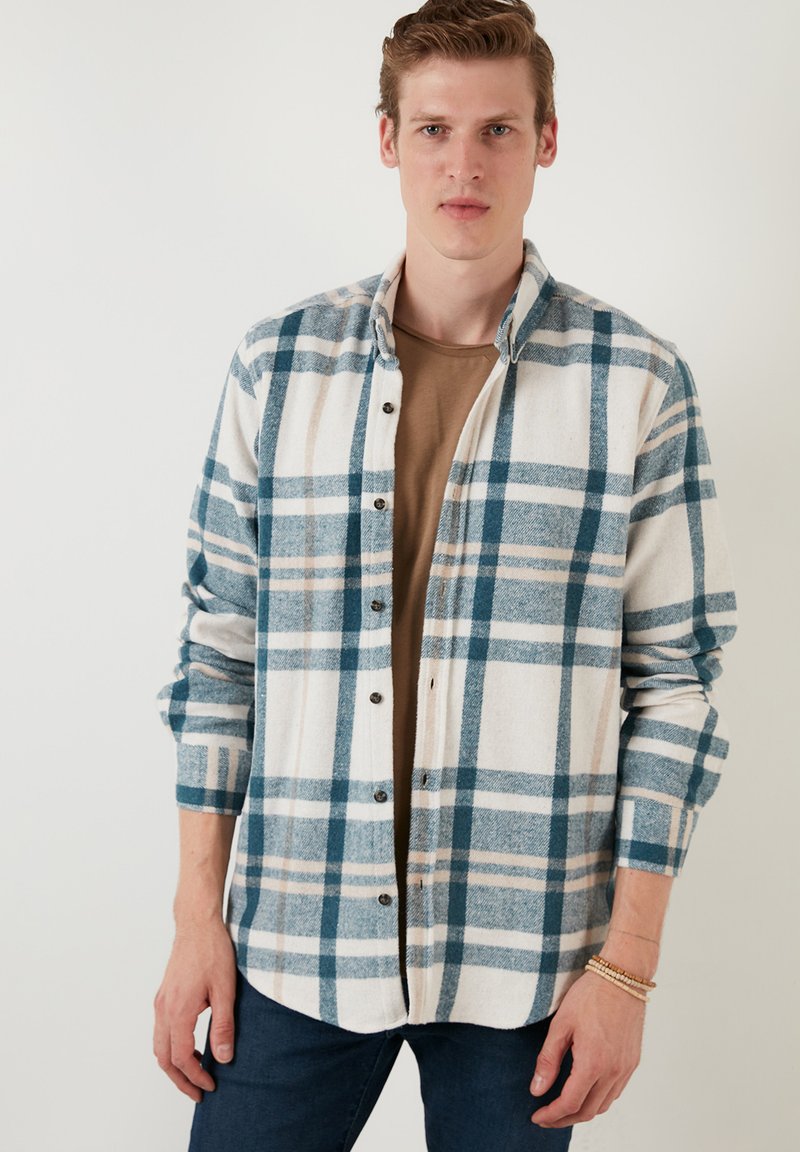 Buratti REGULAR FIT - Overhemd - ecru-blue