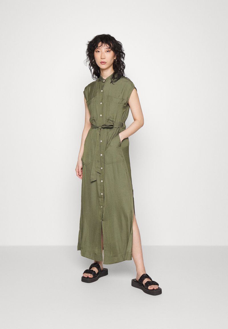 Banana Republic UTILITY SHIRTDRESS FLOWY Maxi dress dark olive