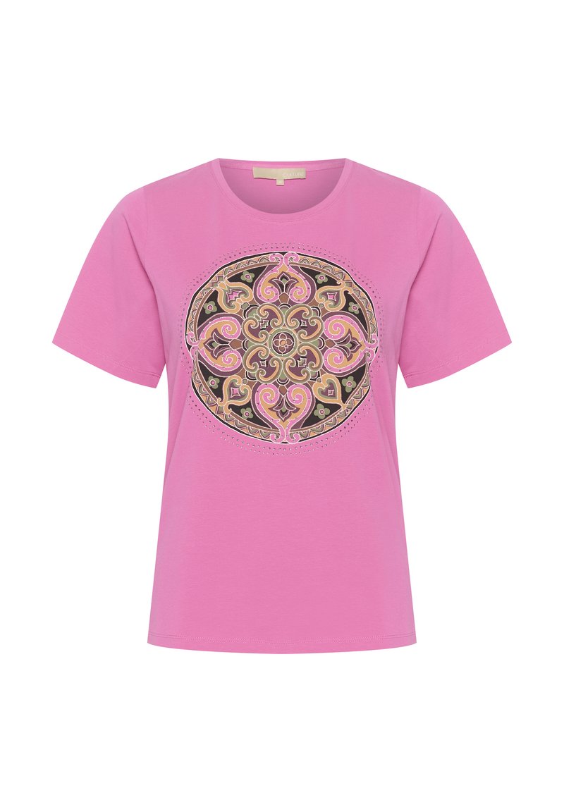 culture T-shirt print donkerroze