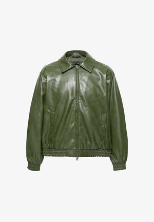 PULL&BEAR, Veste en similicuir - dark green
