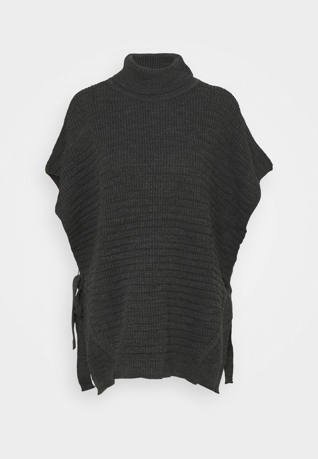 WERONICA PONCHO - Cape - dark grey melange