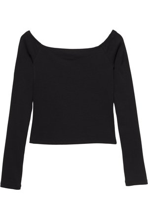 PULL&BEAR NECK - Top dugih rukava - black
