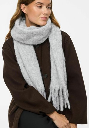 VILA, SCARF VIKIVANA FRINGE KNITTED - Bufanda - light grey melange