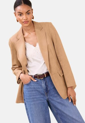 REGULAR FIT  - Palton scurt - neutral brown faux suede