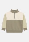 SWEATER HALF ZIP BLOCKING - Sweatshirt - light dusty khaki