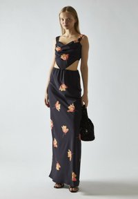 Glamorous BIAS-CUT - Gonna lunga - black orange flower
