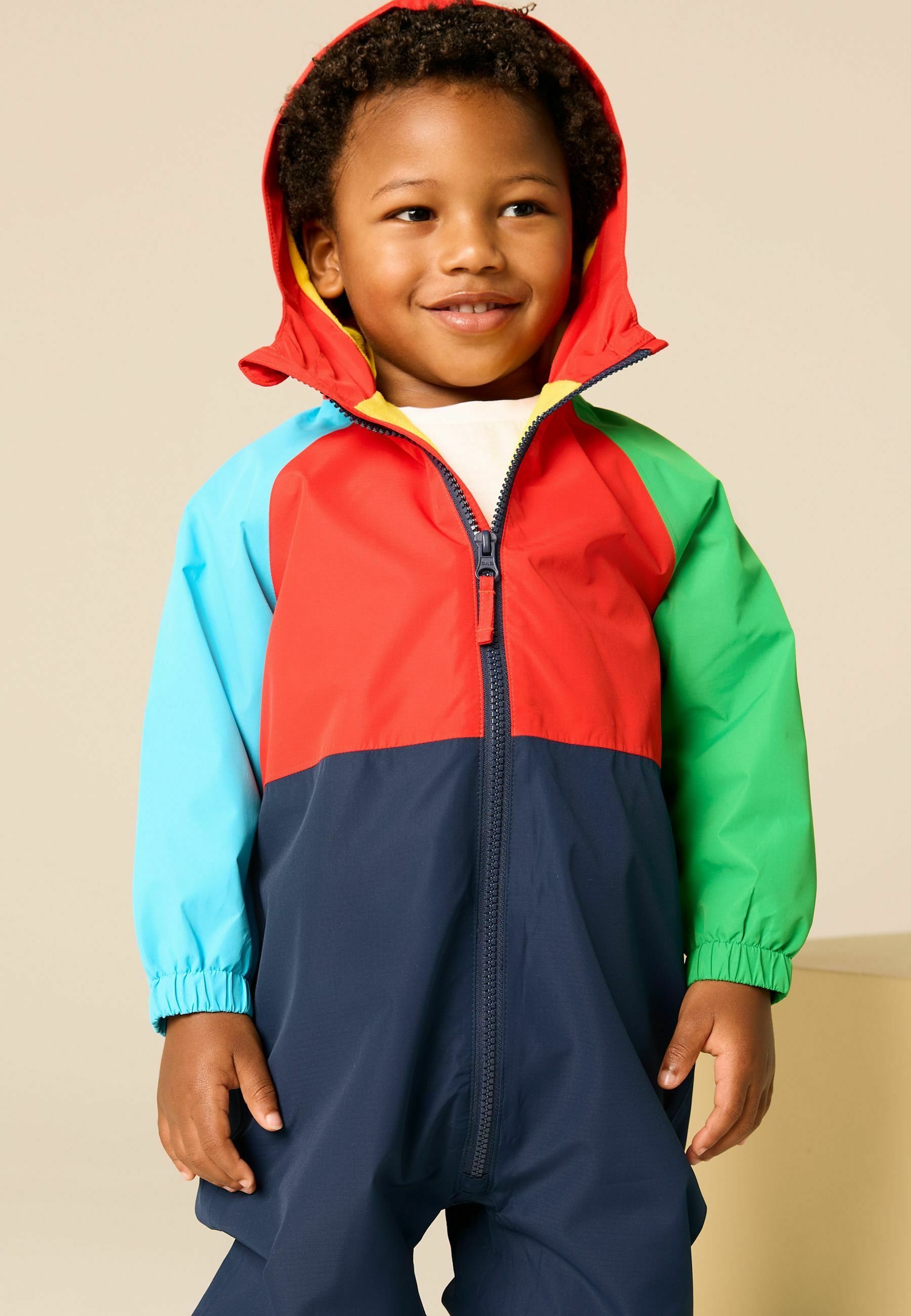 超美品！Russeluno RAIN JUMP SUITS (PATTERN) Next REGULAR FIT - Rainsuit - red blue colourblock/blue