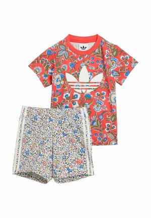 LIBERTY LONDON SHORT SET - Pantalon de survêtement - semi lucid red multicolor